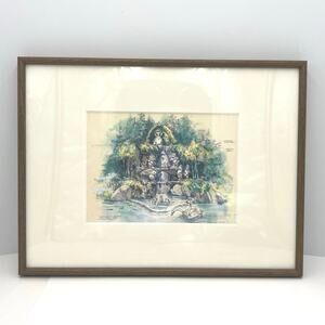 The Disney Gallery Snow White Grotto Watercolor by John Hench 1960 w/ COA Tokyo